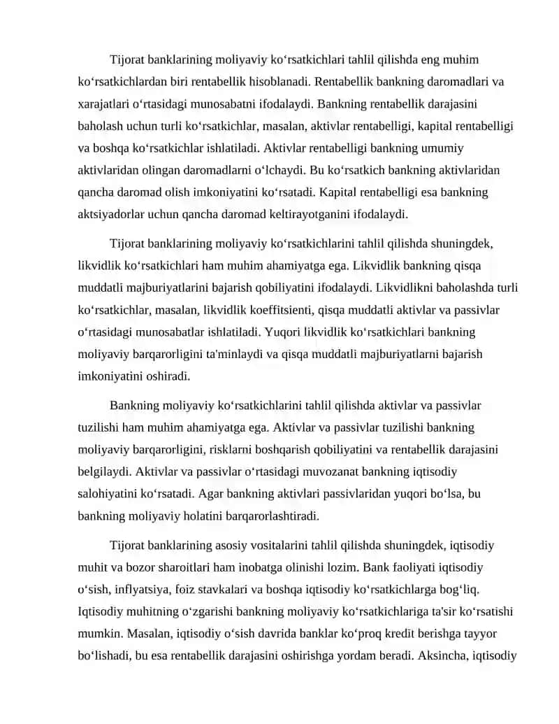 Tijorat banki misolida asosiy vositalarni qayta baholash tahlili 4