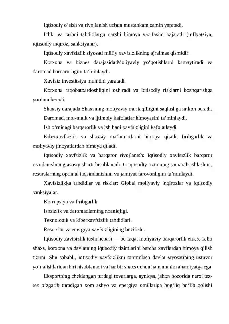 IQTISODIY XAVFSIZLIKNI TA'MINLASH TIZIMIDA SHAXS XAVFSIZLIGI MASALALARI 4