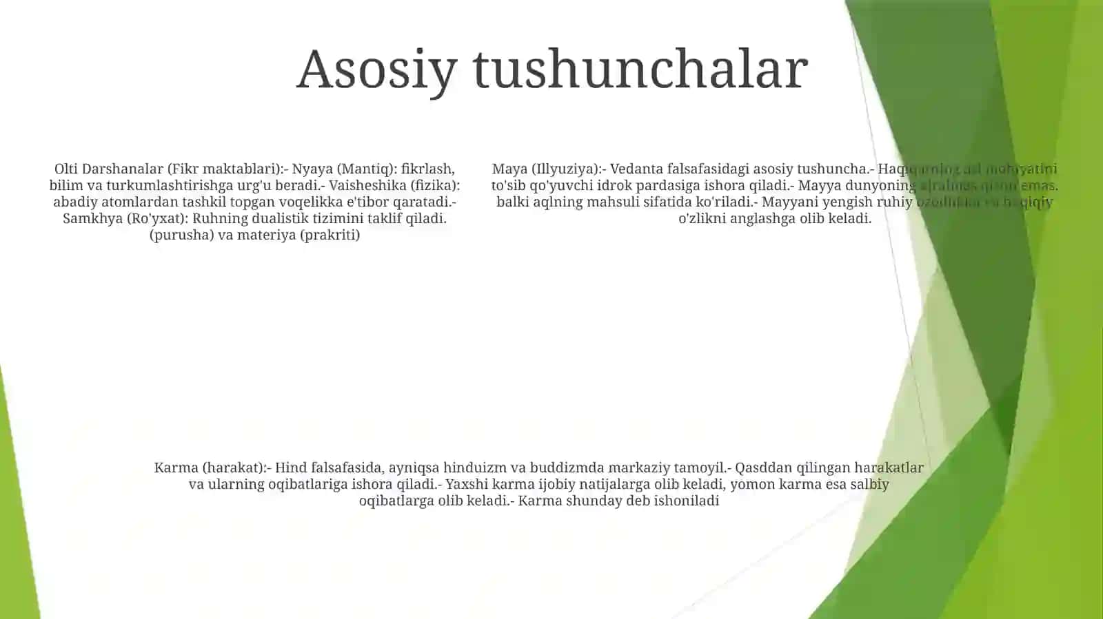 Hind falsafasining asosiy makablari 4