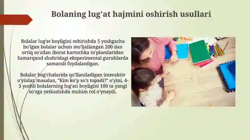 Maktabgacha yoshdagi bolalar bilan lug'at ishlari nazariy asoslari 4