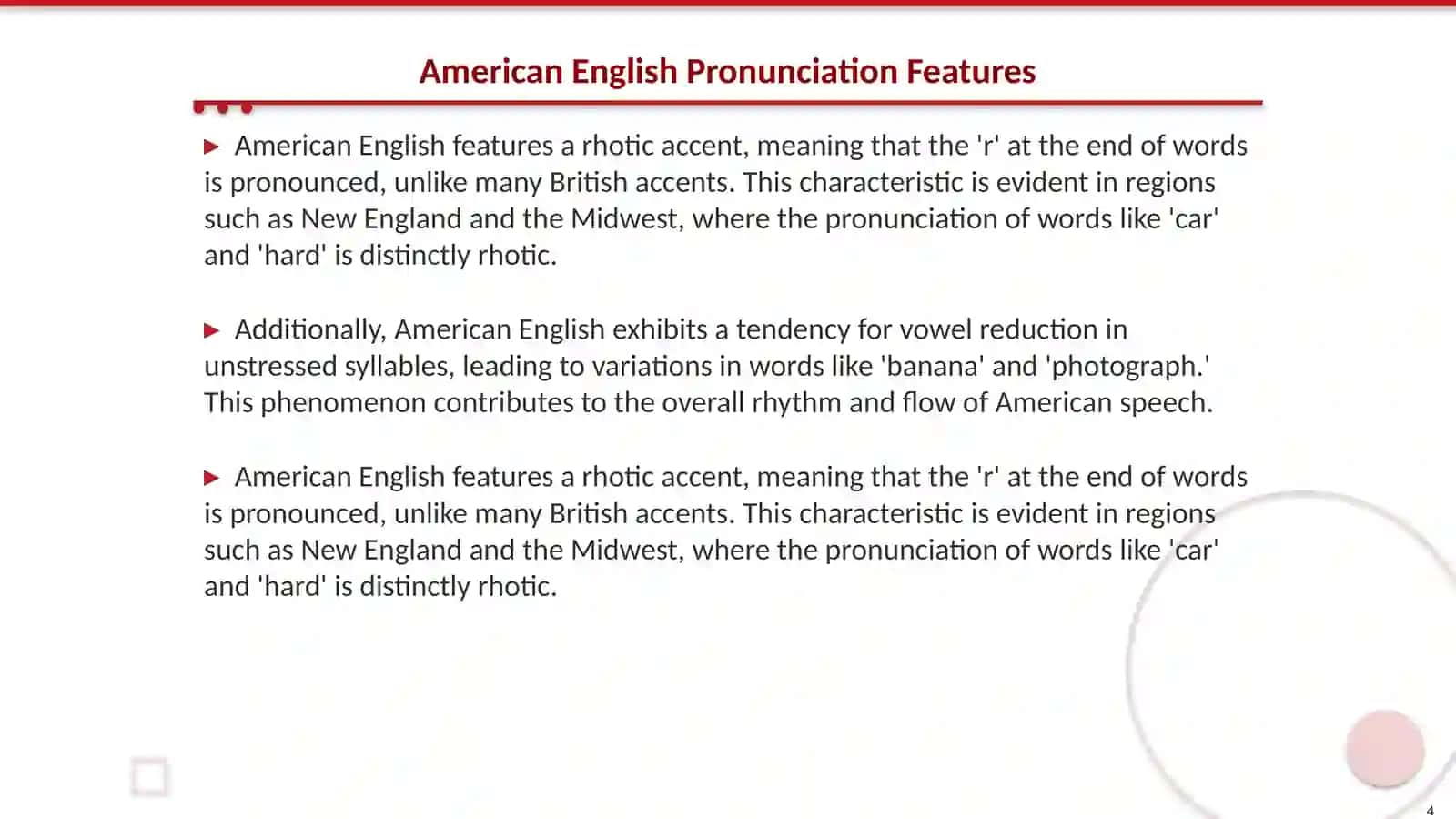 The principal types of english pronounciation 4