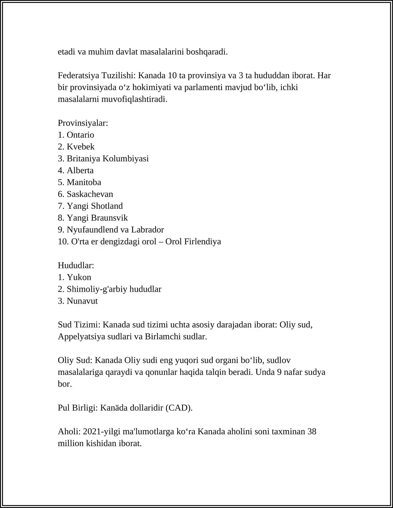KANADA MAMLAKAT 4