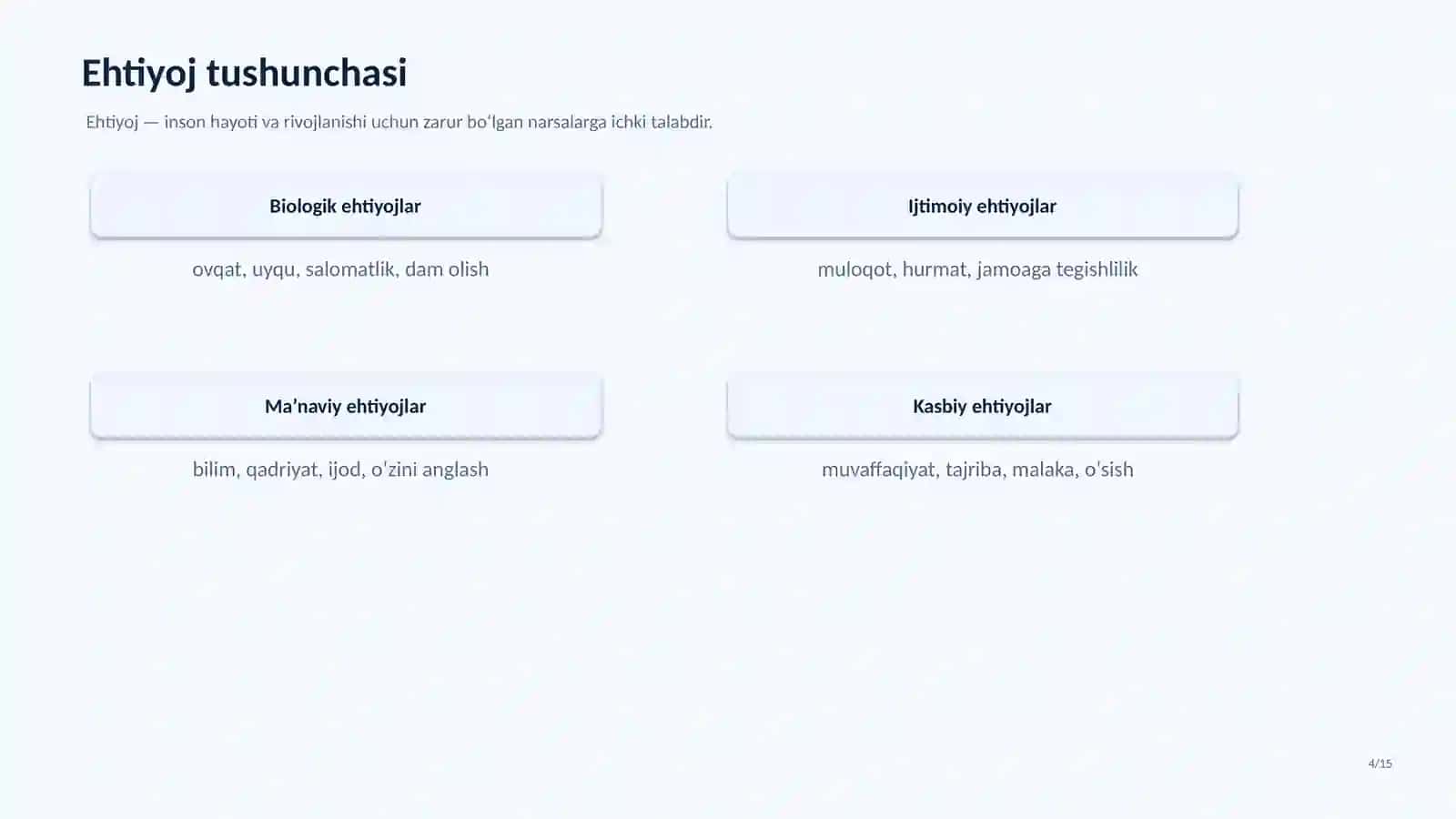 Motivatsiya va ehtiyojlar psixologiyasi 4