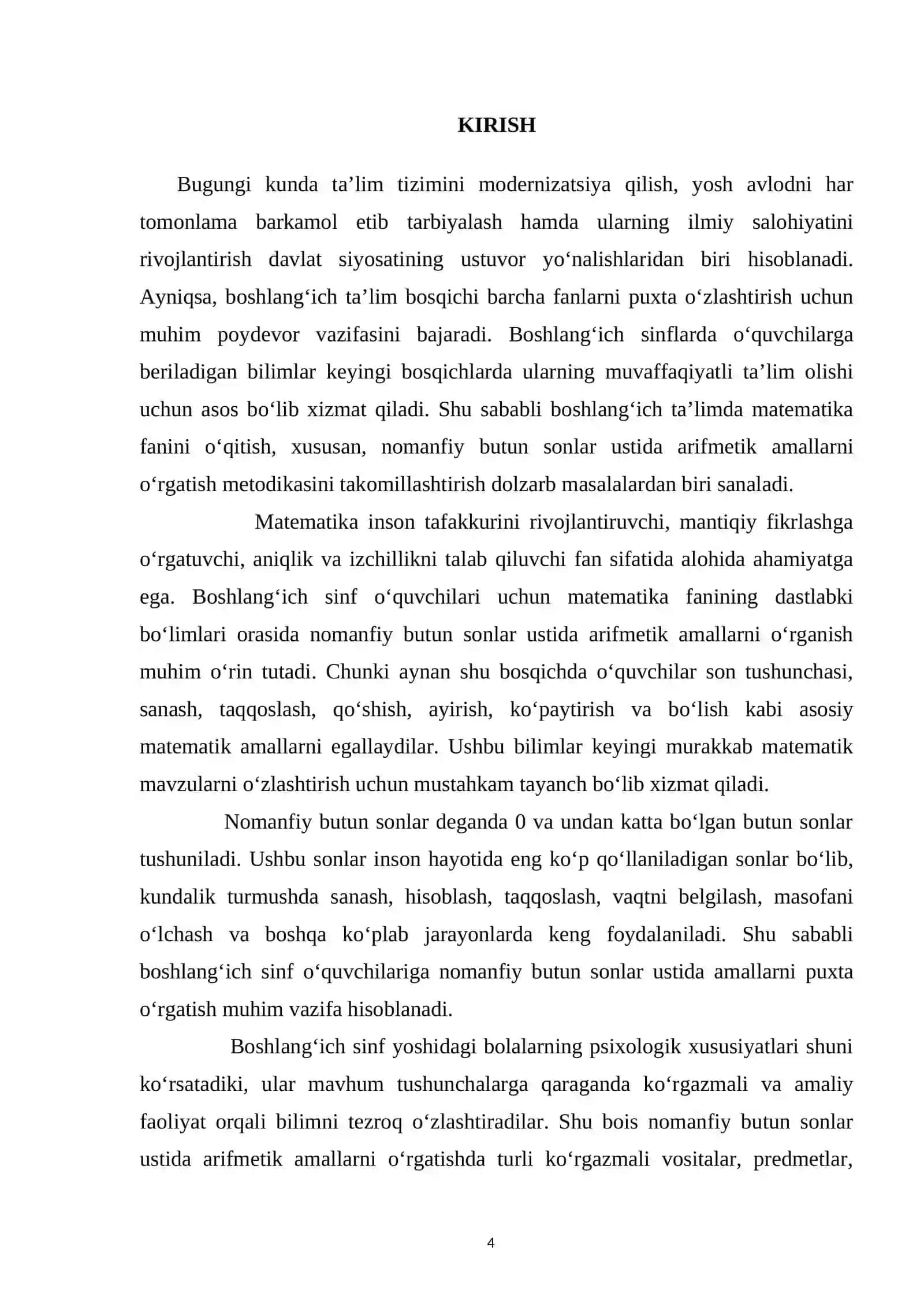 NOMANFIY BUTUN SONLAR USTIDA ARIFMETIK AMALLARNI OʻRGATISH METODIKASI 4