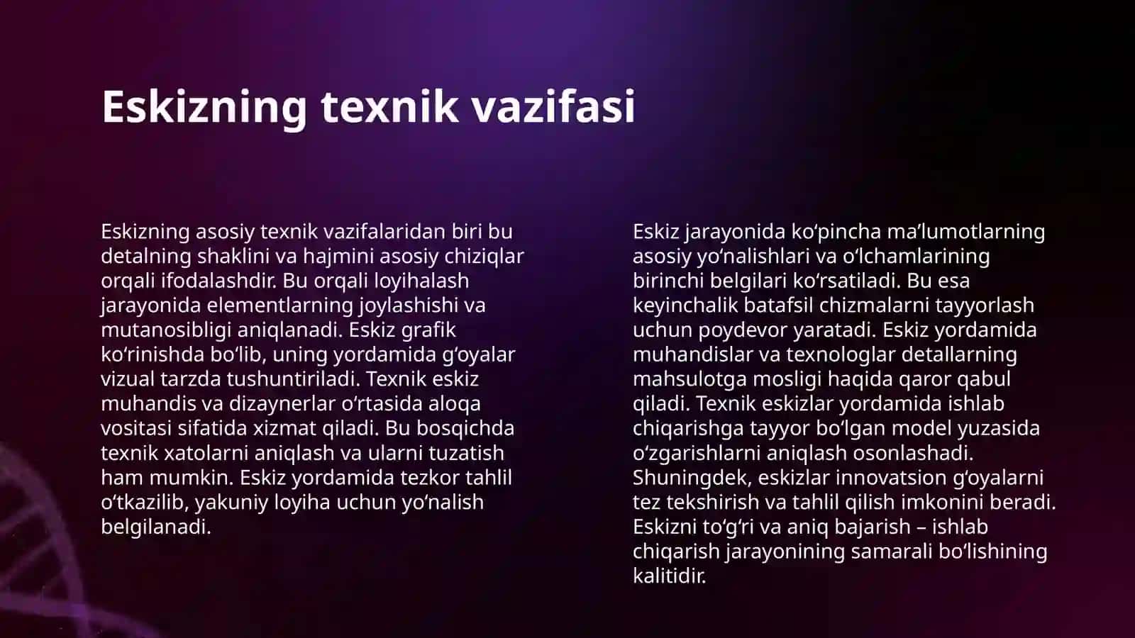 DETALLARNING ESKIZLARINI BAJARISH. DETALLARNING ISH CHIZMALARI 4