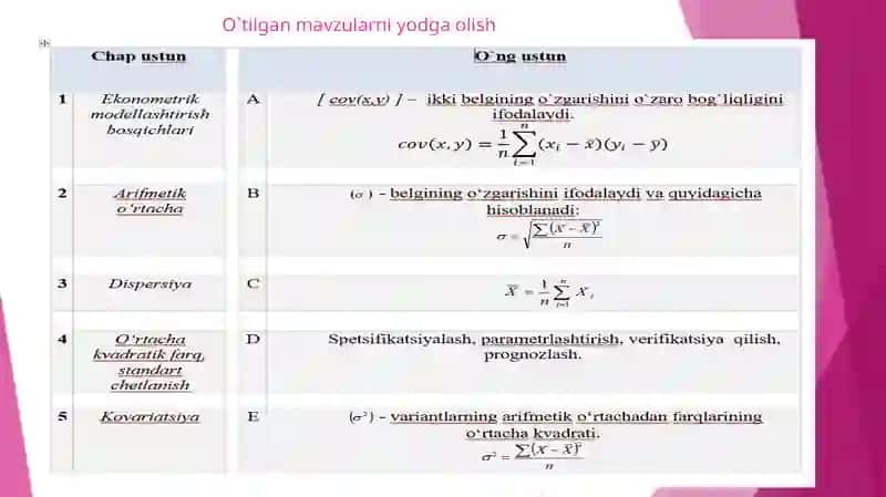 Juft korrelyatsion-regression tahlil 4