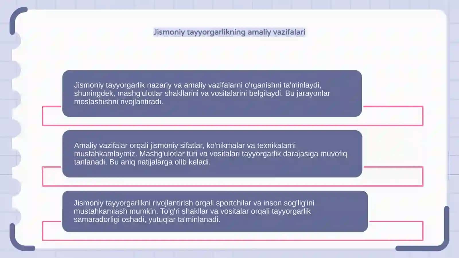 Jismoniy tayyorgarlikning nazariy va amaliy vazifalari 4