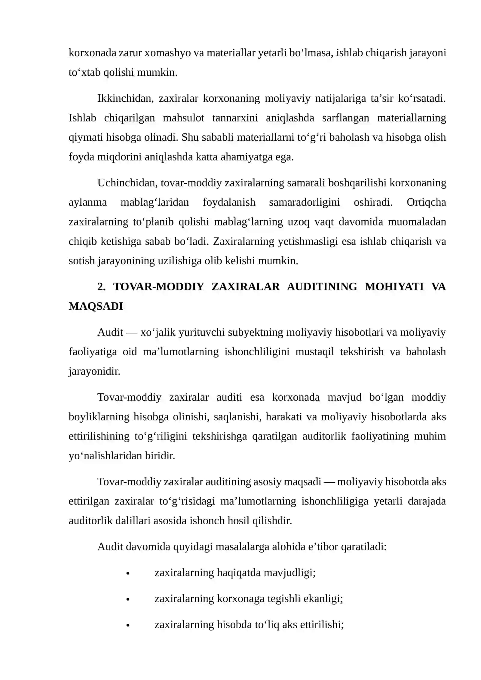 TOVAR-MODDIY ZAXIRALAR AUDITI: MOHIYATI VA AHAMIYATI 4