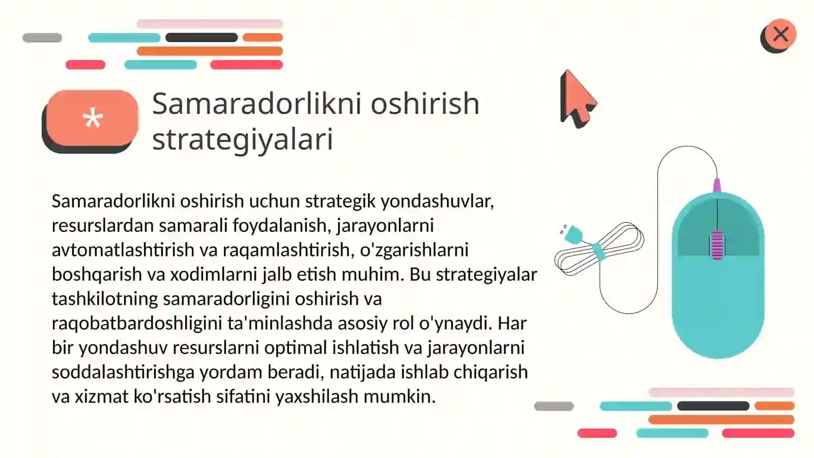 Jarayonlarni optimallashtirish va samaradorligini oshirish usullari 4
