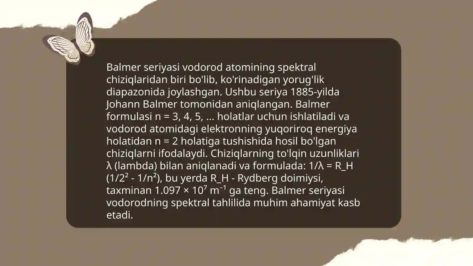 Vodorod atomining spectral seriyalari 4