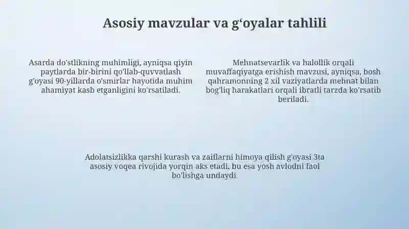 Gʻafur Gʻulomning ʼʼ Shum bolaʼʼ asari tahlili 4