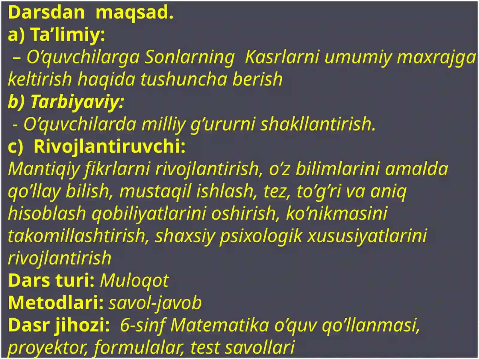 Oddiy kasrlarni bo'lish 4