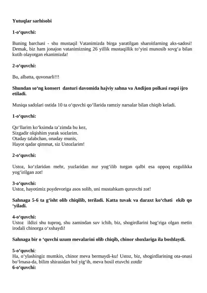 Oq yo‘l bitiruvchi tadbir ssenariysi 4