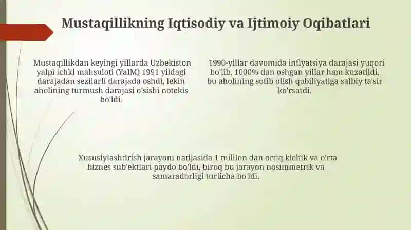 Oʻzbekistonda Mustaqillik Gʻoyalarining Tarixiy Asoslari 4