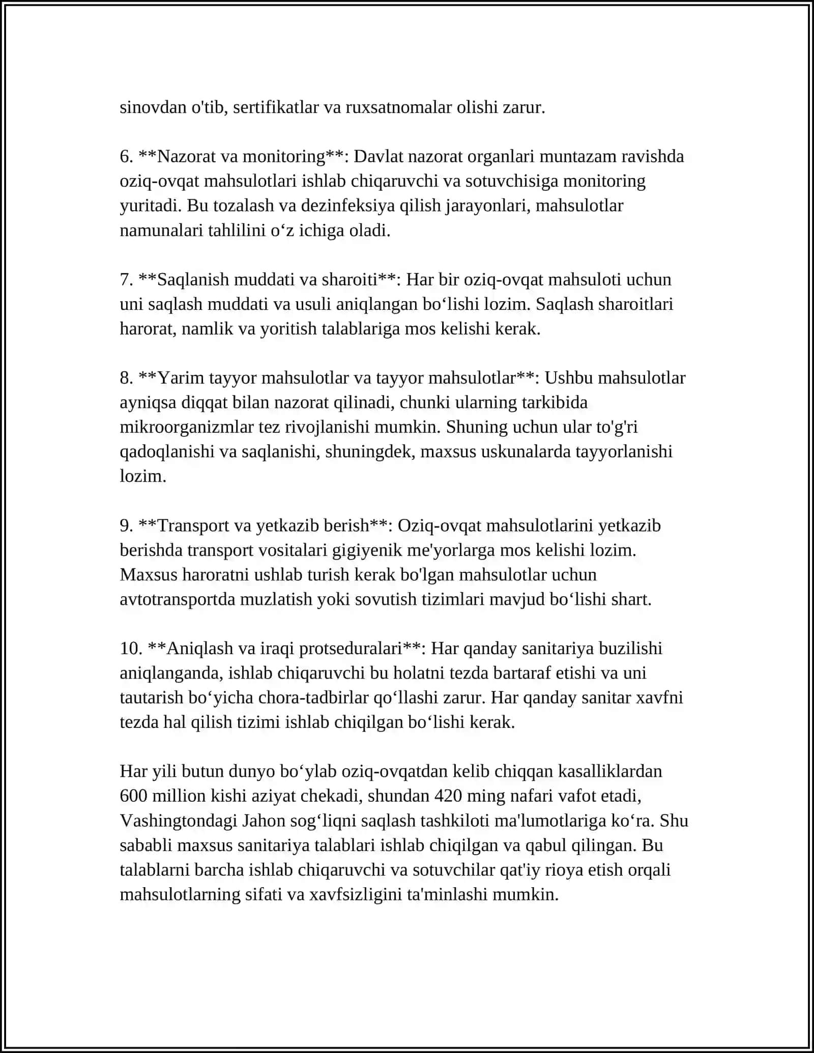 OZIQ-OVQAT MAHSULOTLARINING XAVFSIZLIGI 4
