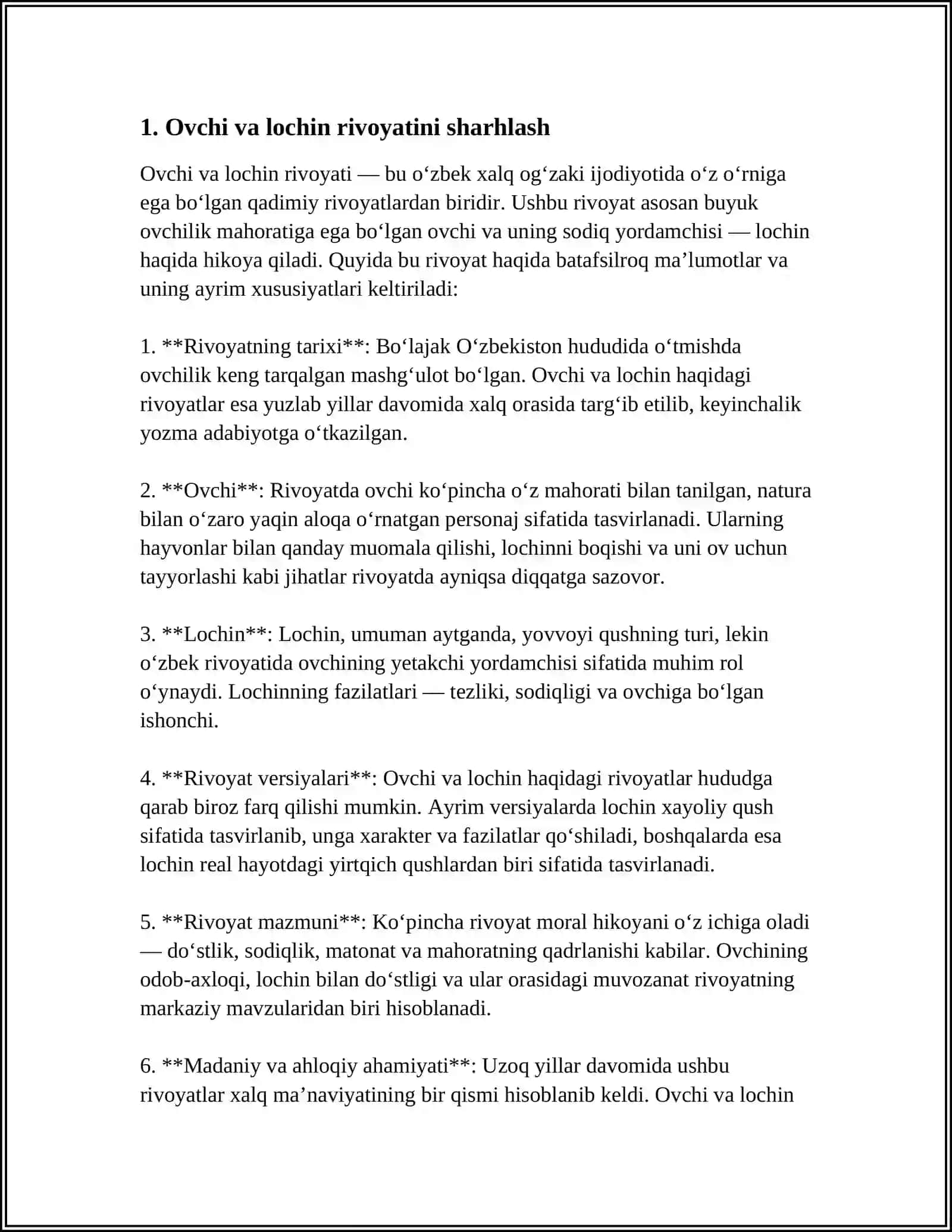 J. RUMIYNING "OVCHI VA LOCHIN" RIVOYATINING MOHIYATI VA UNING TARBIYAVIY AHAMIYATINI TAHLIL ETISH 4