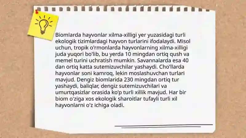 Biologik xilma xillik va ekotizimlarda o'rganish( hayvonlar boyicha) 4