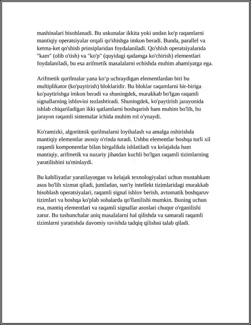 MANTIQ ELEMENTLARINI ASOSIDA ARIFMETIK QURILMALAR 4