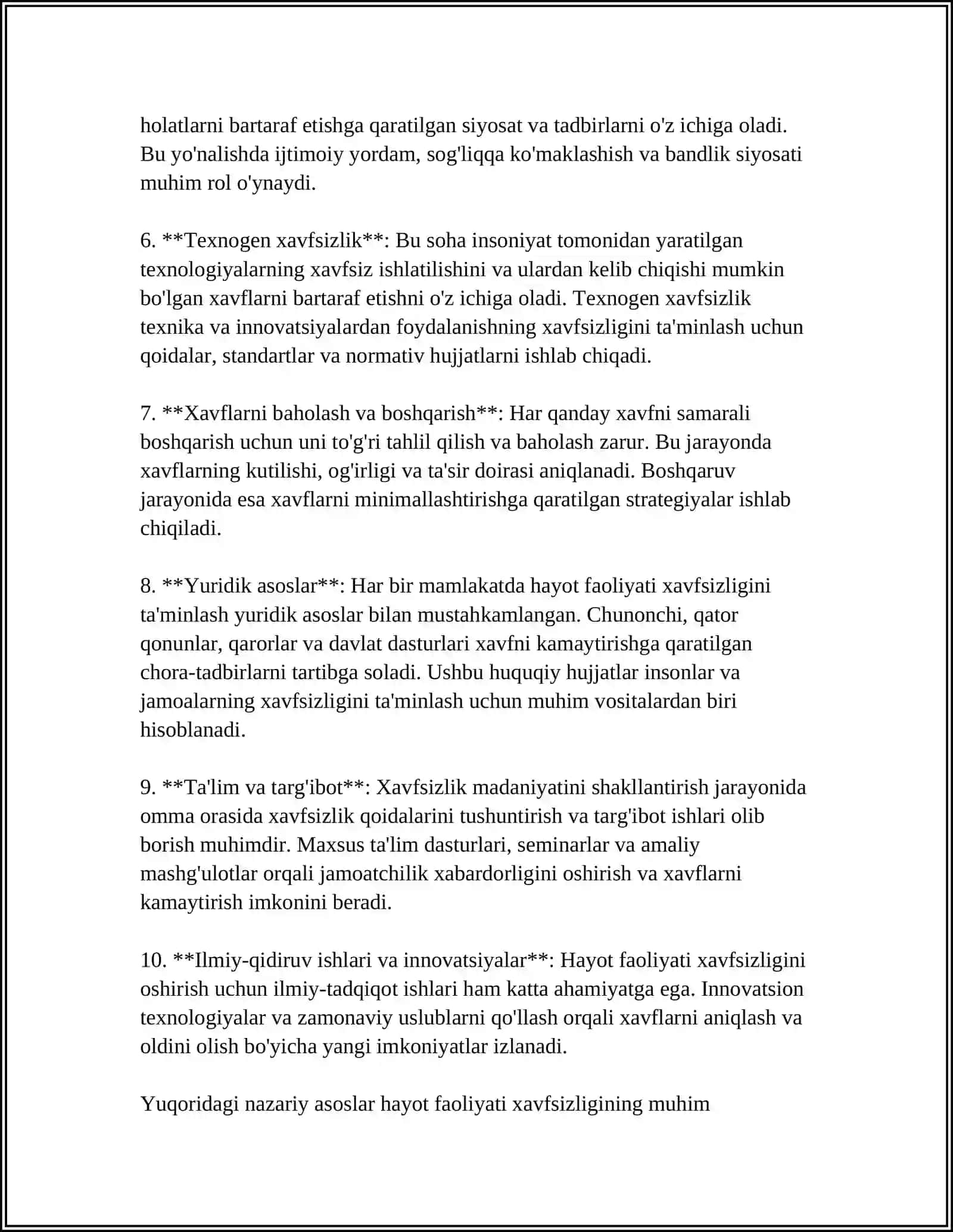 HAYOT FAOLIYATI XAFSIZLIGI TUSHUNCHASI VA RIVOJLANISHI 4