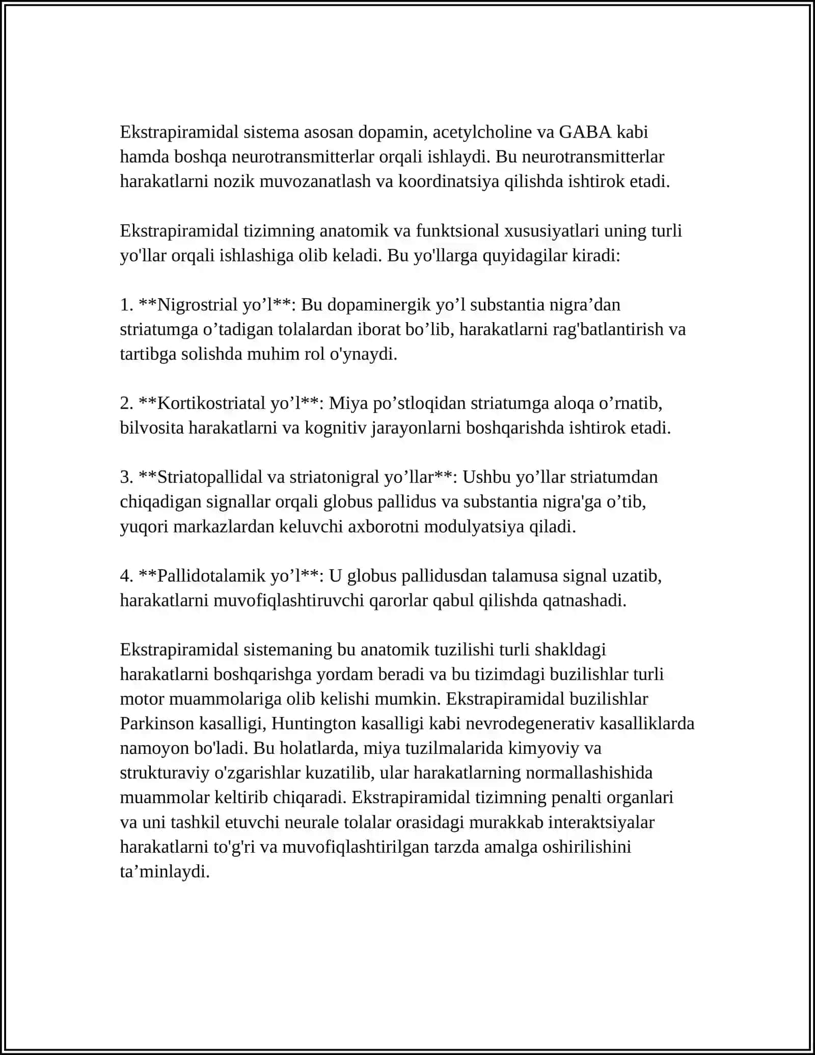 EKSTRAPIRAMIDAL SISTEMA VA UNING BUZILISHI 4