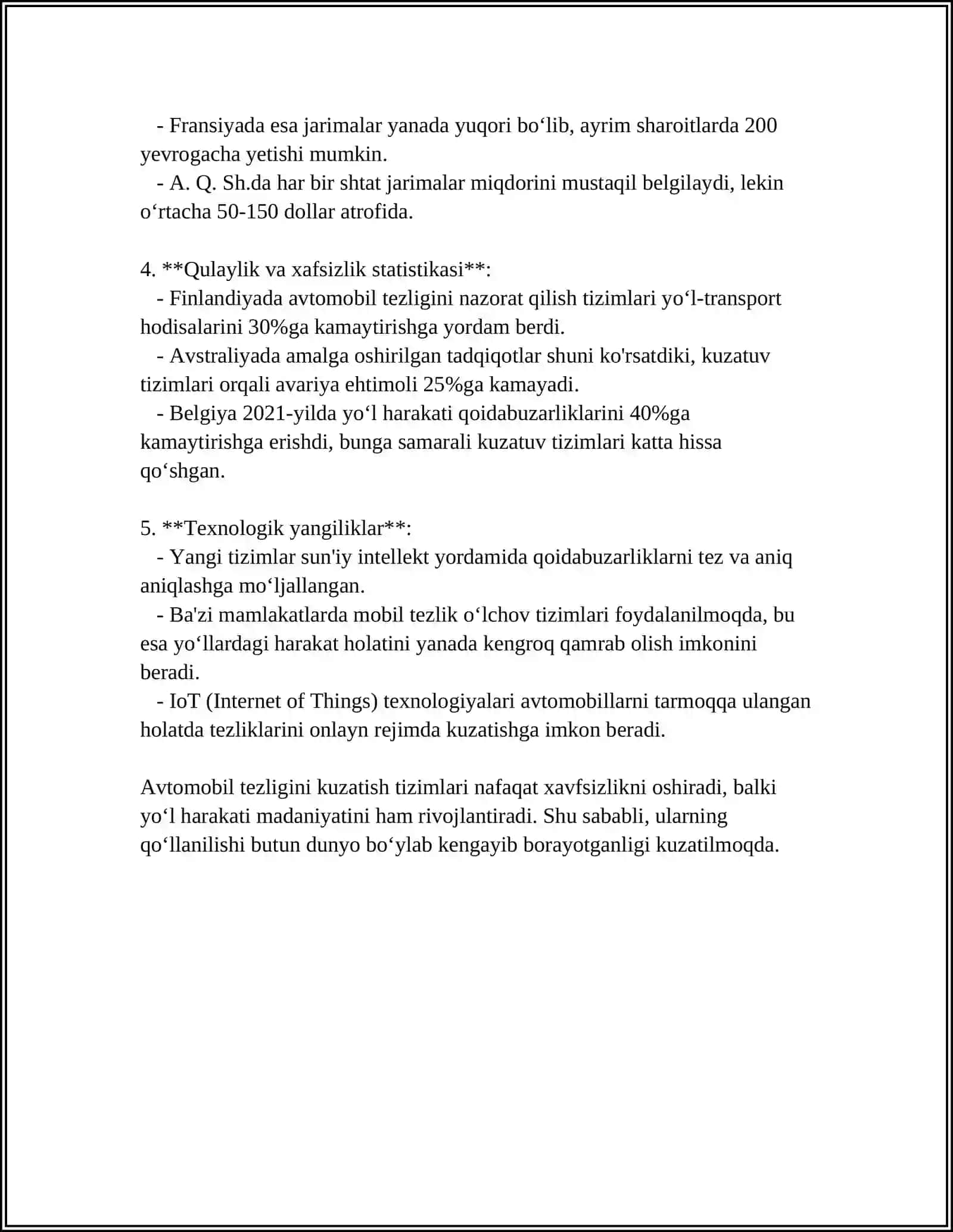 AVTOMAGISTRALLARDA XAVFSIZLIKNI TA'MINLOVCHI TIZIMLAR 4