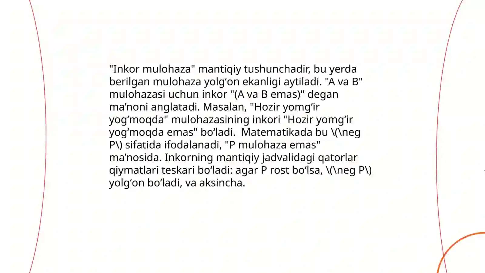 Mulohazalar, mantiqiy bog`lovchilar va formulalar 4