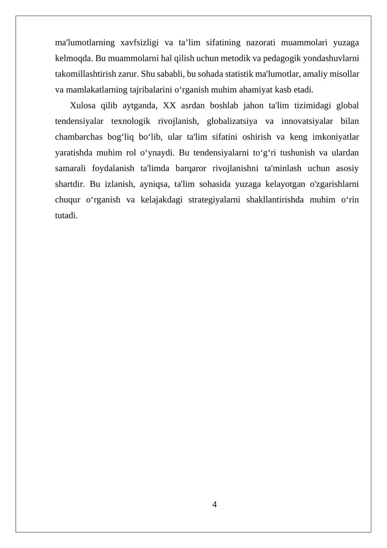 XX ASR JAHON TA'LIM TIZIMIDAGI GLOBAL TENDANSIYALAR 4