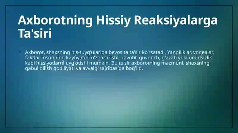 Axborotning shaxs his-tuyg‘ulariga ta'siri 4