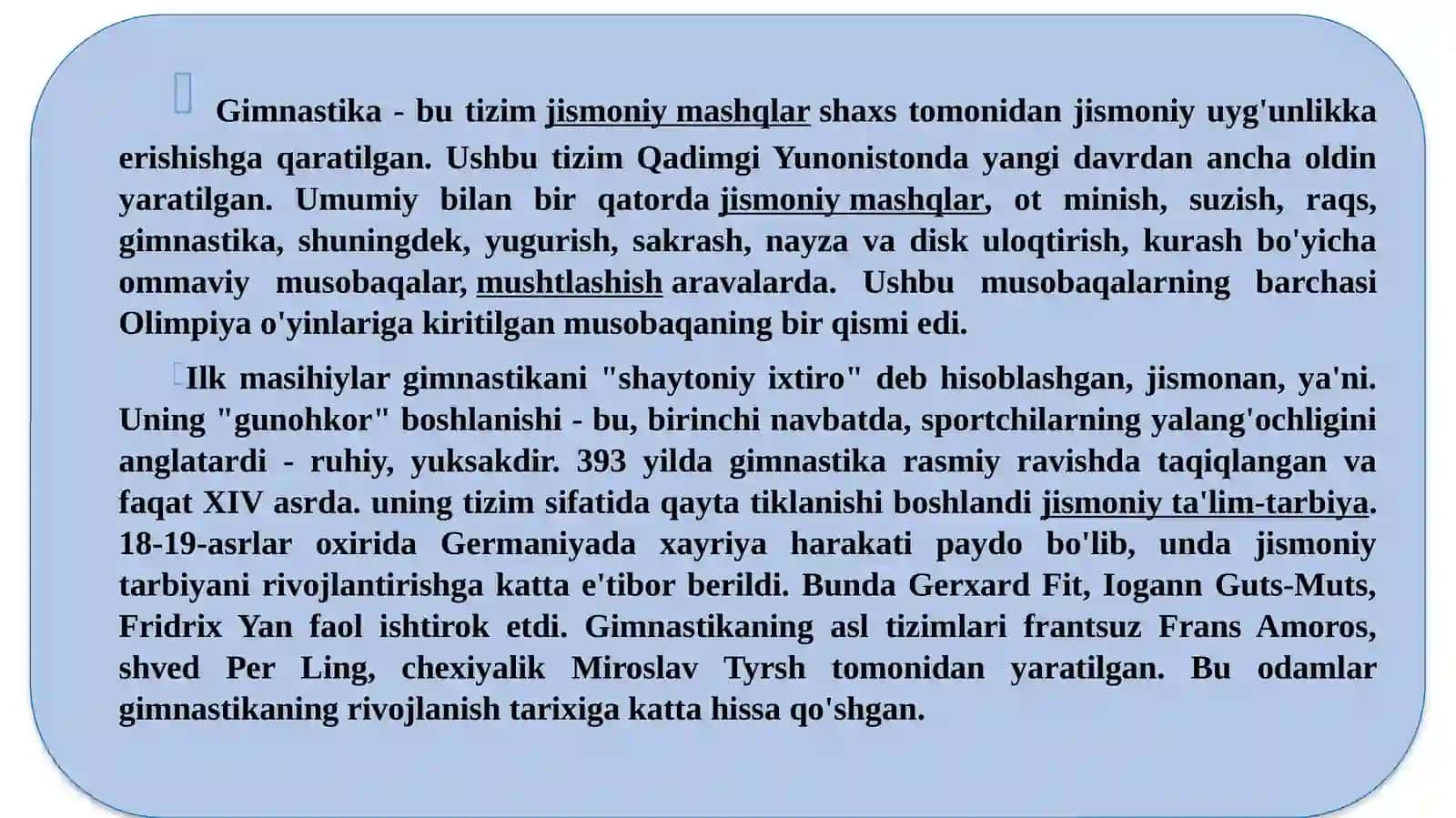 Gimnastika va unio‘qitish metodikasi 4