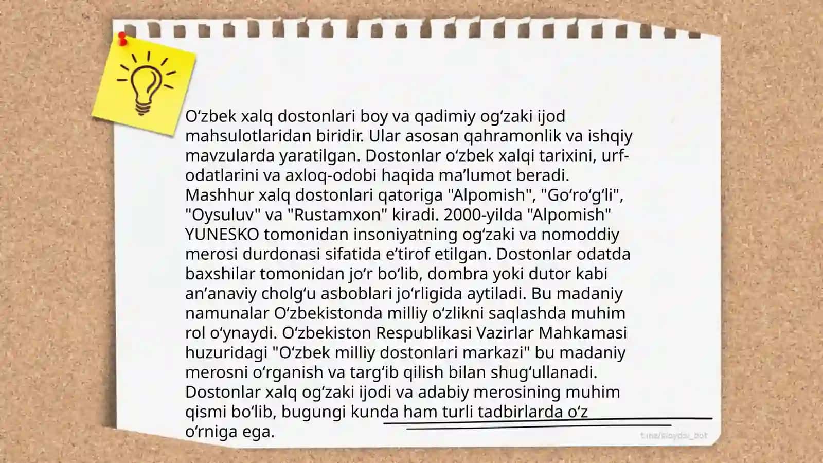 Oʻzbek folklorida doston va uning turlari 4