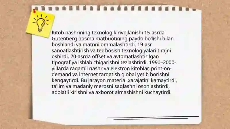 Kitob nashr qilinishining kashf qilinishi va uning ahamiyati 4