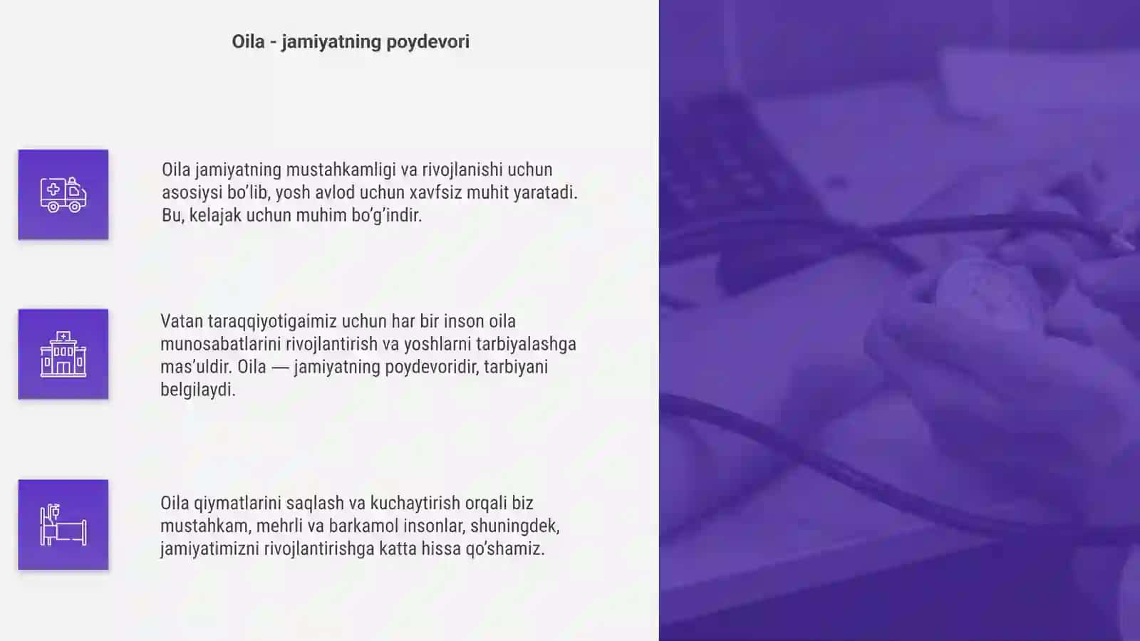 Mavzu: Vatan taraqiyotiga men ham mas’ulman: Oilaning jamiyatning asosiy bo’g’ini 4