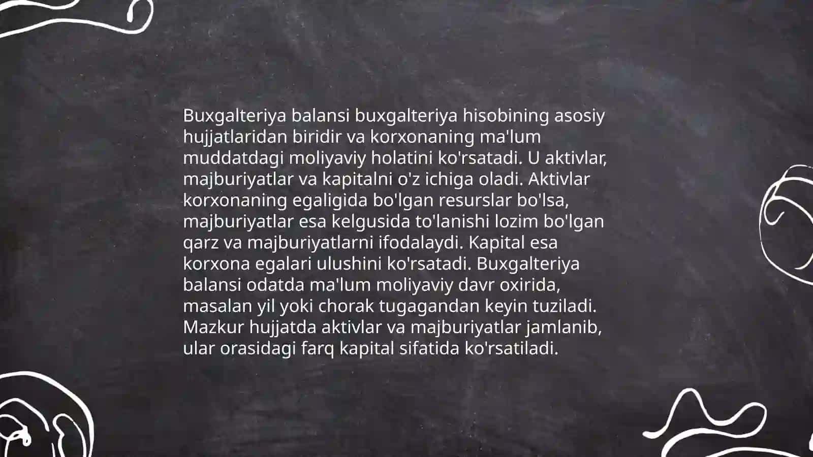 schyotlar tizimi va buxgalteriya balansi moddalrining o'zaro bog'liqligi 4
