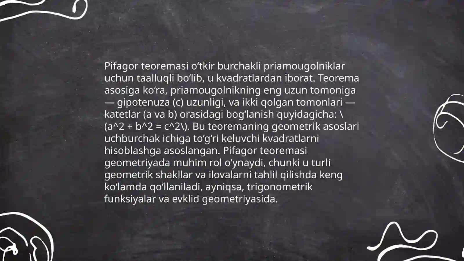 Pifagor teoremasinini tadbig‘i 4