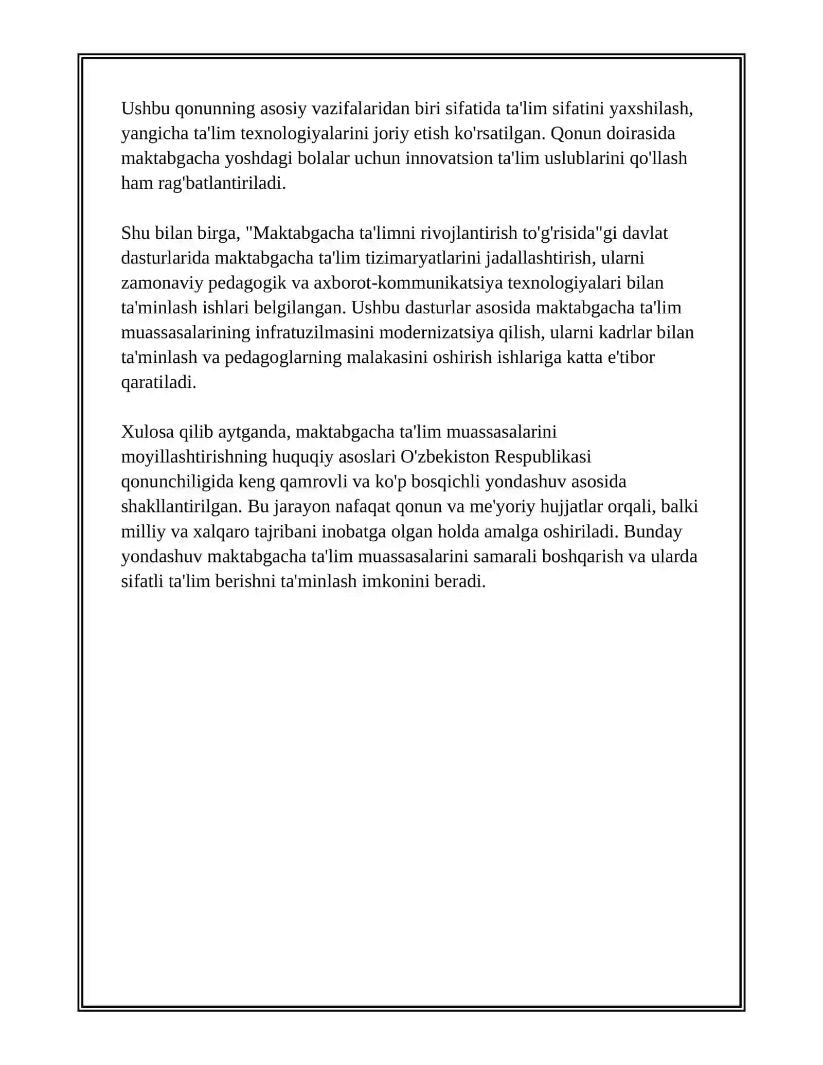 MAKTABGACHA TA'LIM MUASSASALARINI MOYILLASHTIRISH 4