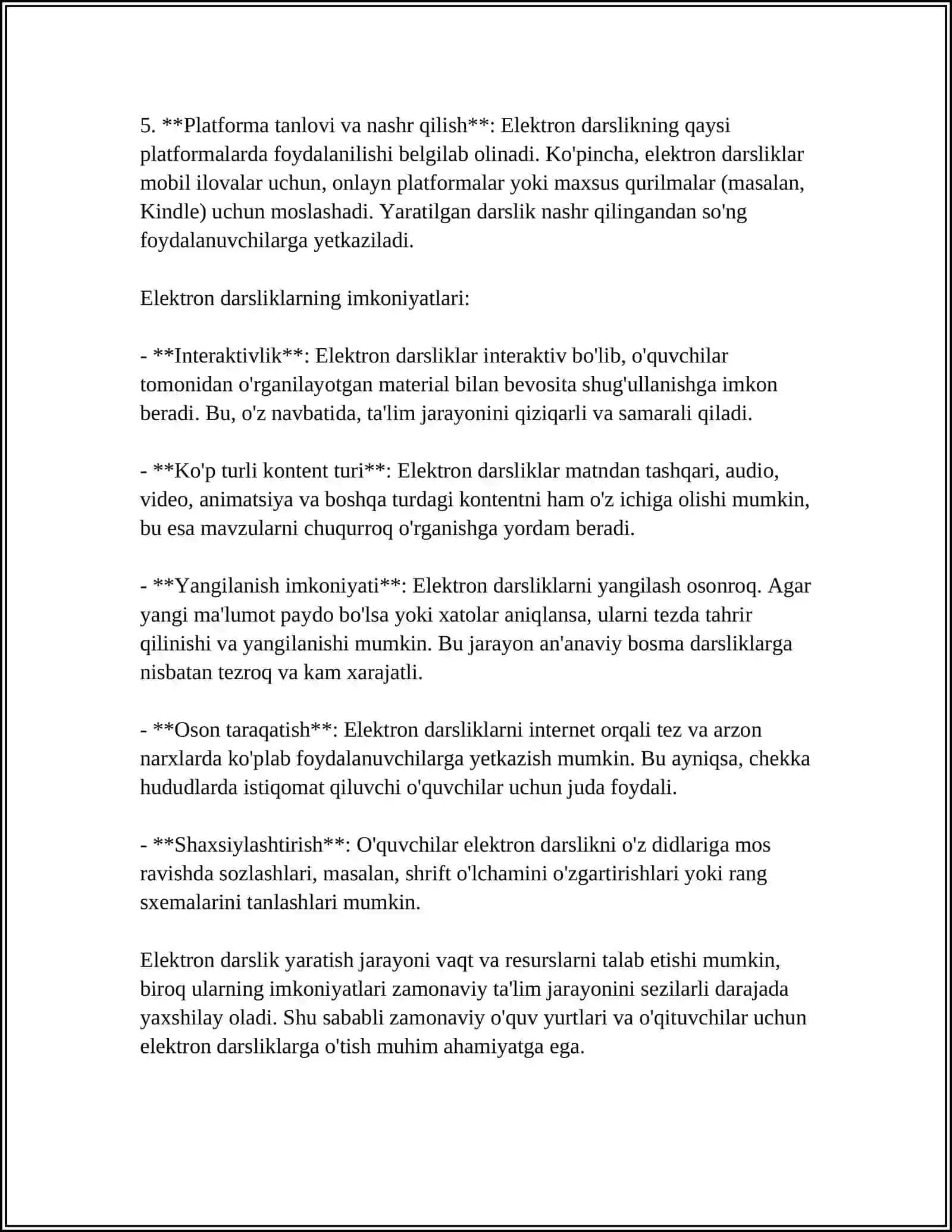 ELEKTRON DARSLIKLAR YARATISHDA QO‘LLANILADIGAN DASTURLARNING IMKONIYATLARI 4