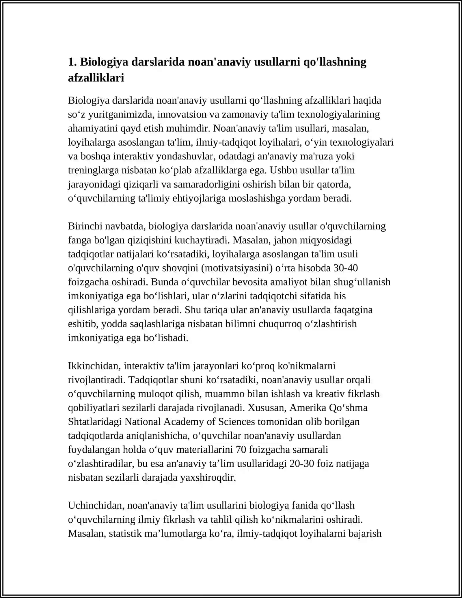 BIOLOGIYA DARSLARIDA NOAN'ANAVIY USULLARNI QO'LLASH METODOLOGIYASI 4