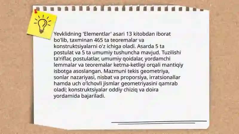 Yevklid va Eratosfen hayoti va ijodi haqida malumot 4