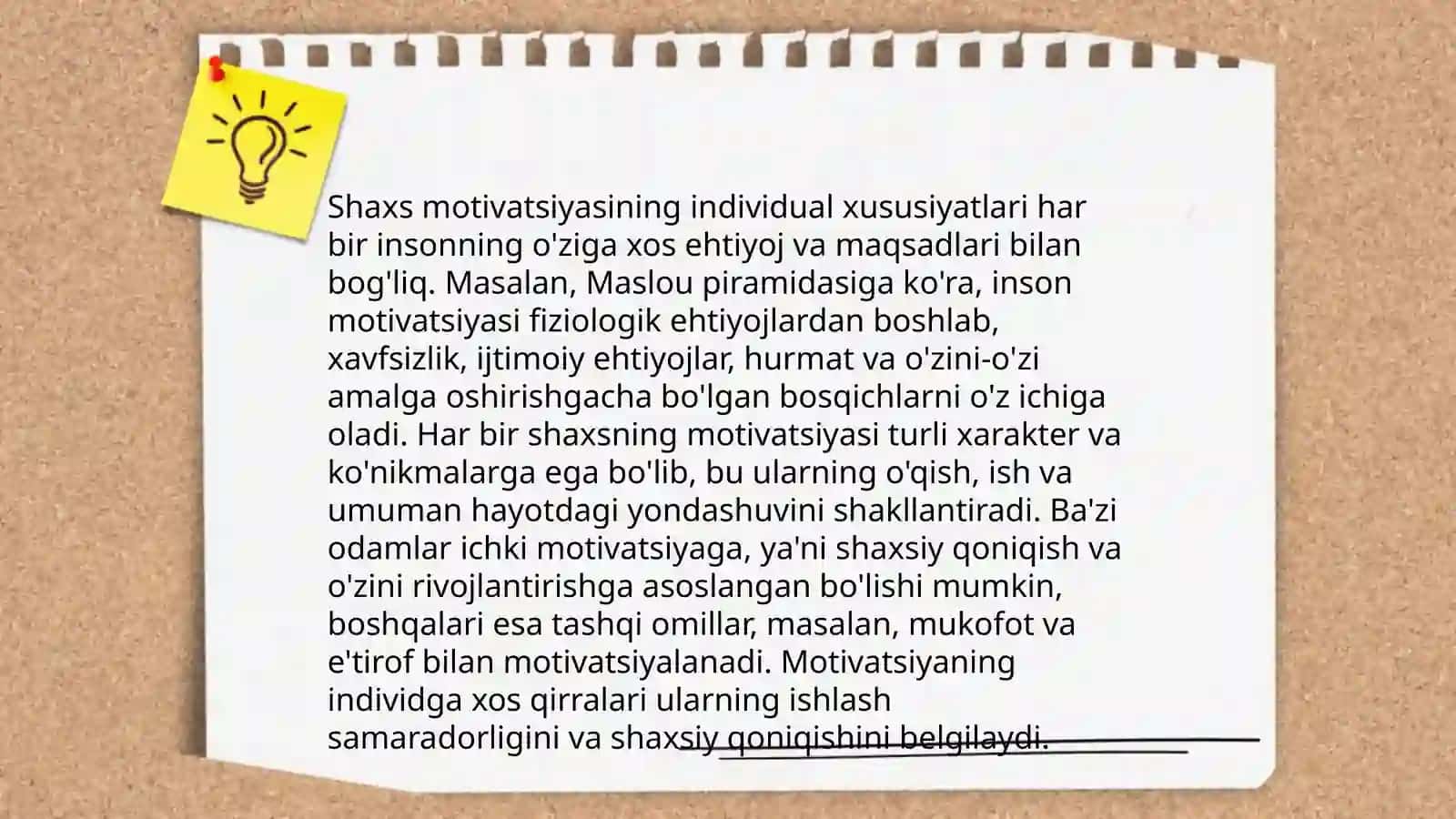 Motivatsiyaning shakllanishining psixologik xususiyatlari 4