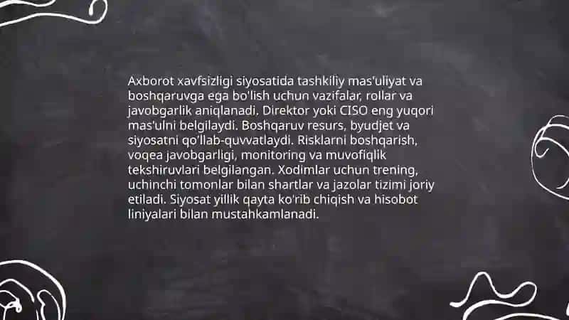 Axborot xavfsizligi siyosati 4
