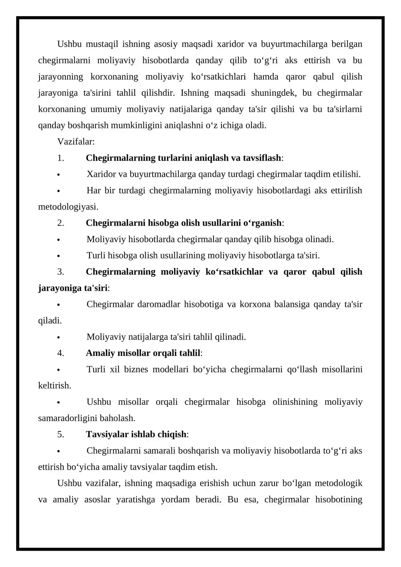 Xaridor va buyutmachilarga berilgan  chegirmalarni hisobda aks ettirish 4