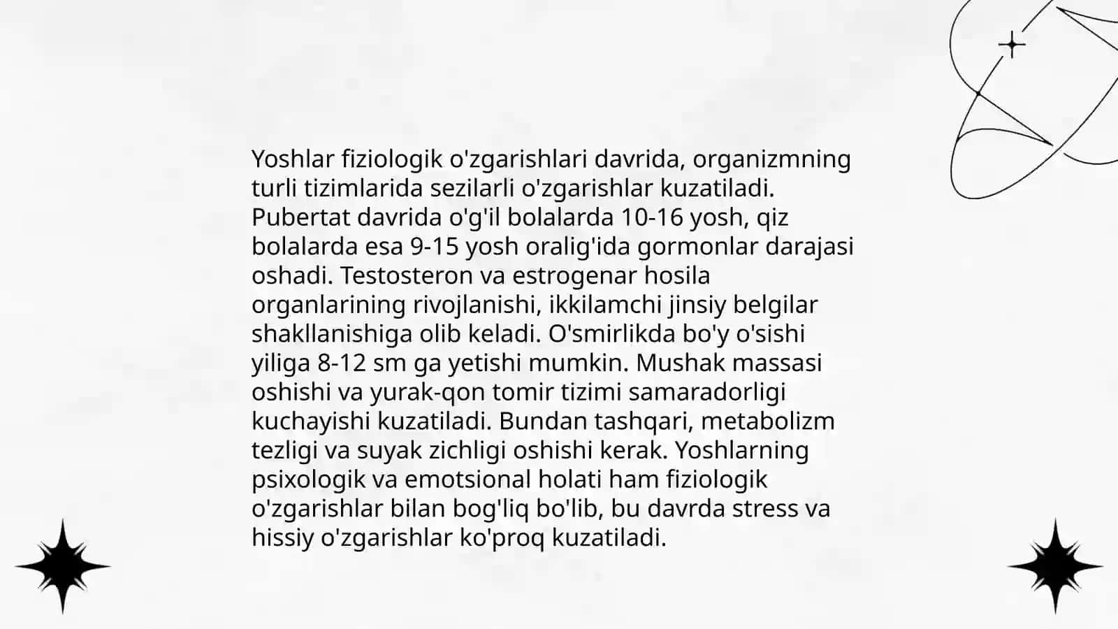 Yoshlik davrlarining morfologik va fiziologik xususiyatlari 4