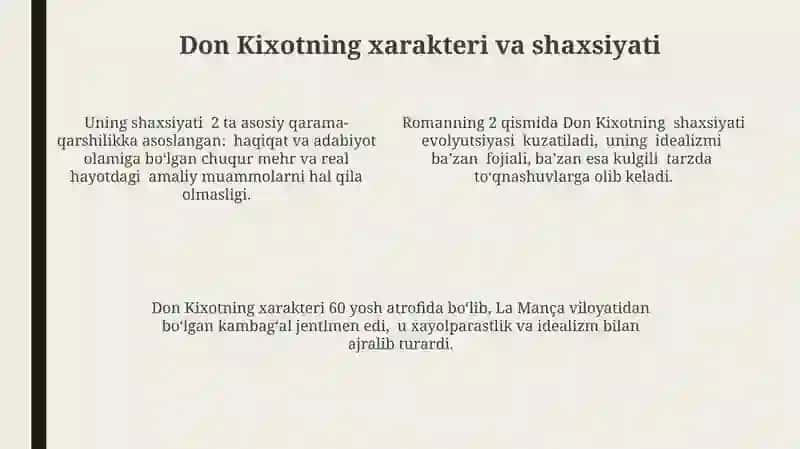 Servantesning "Don Kixot" asari 4