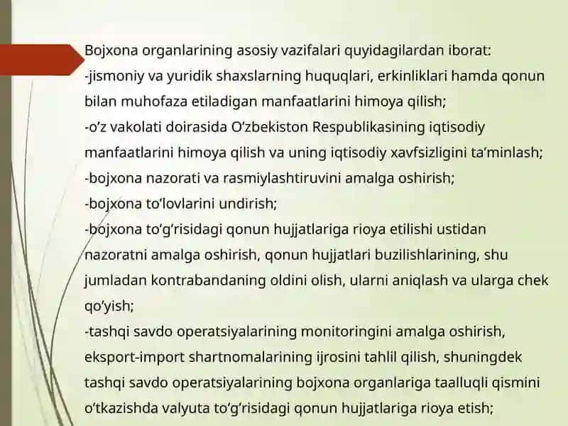 Bojxona ishini tashkil etish va boshqarish asoslari 4