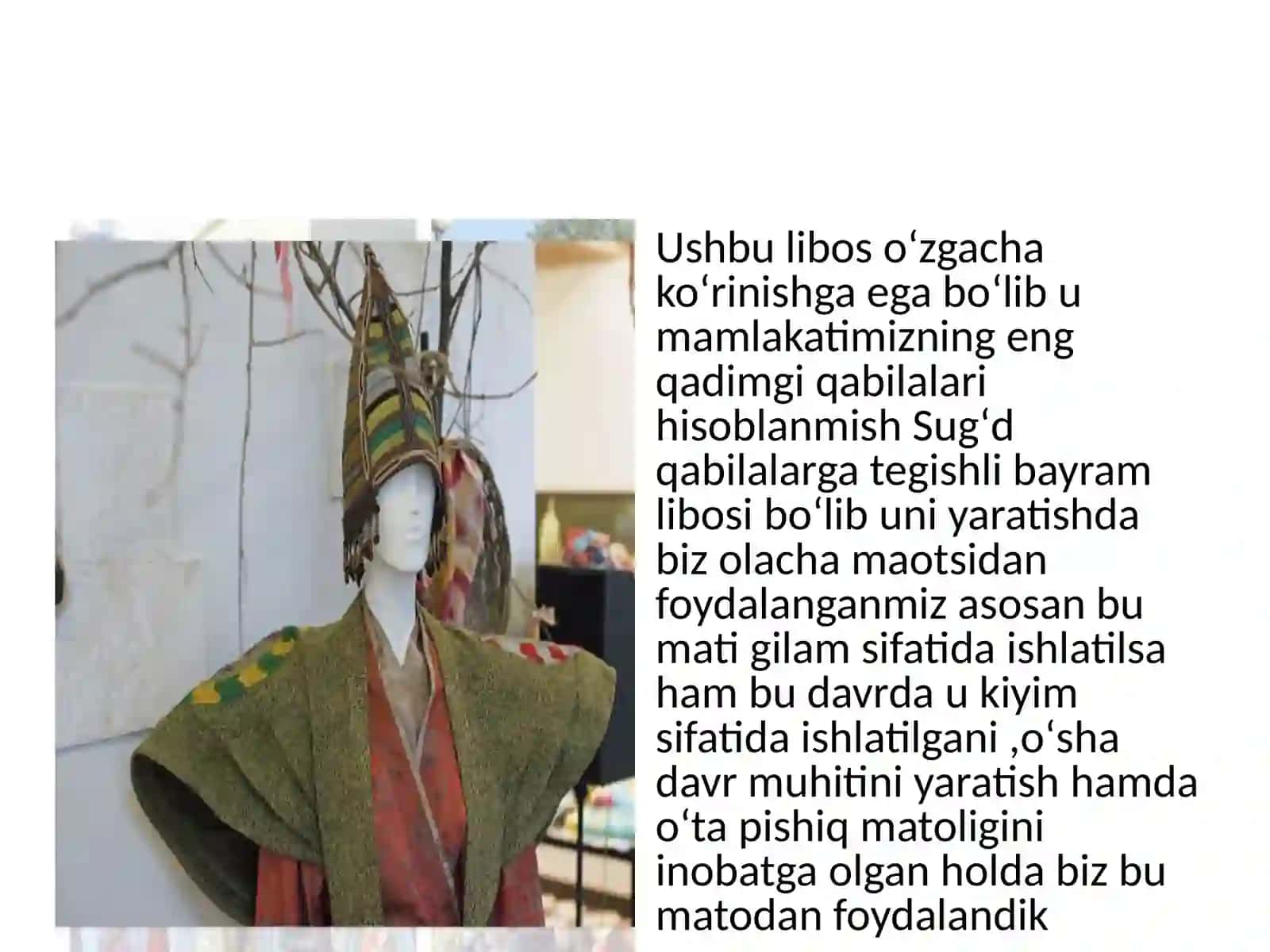 Kiyimlarning nyaratishda ishlatilgan matolar haqida maʼlumot 4