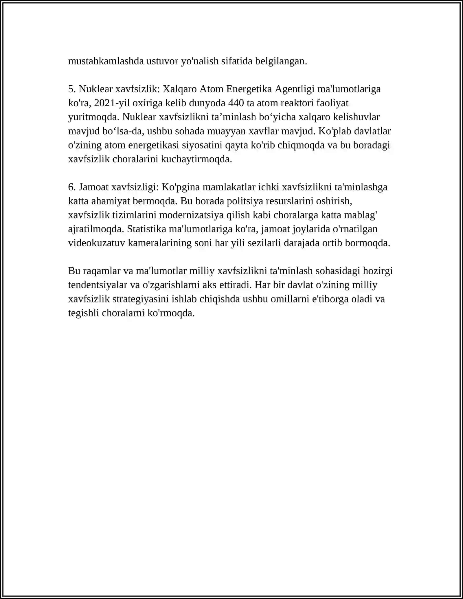 Mamanlikat milliy manfaatlarini ta'minlovchi organlarning vazifalari 4