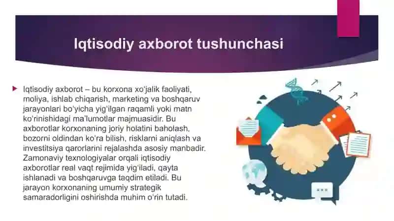 Iqtisodiy axborotlarni qayta ishlash jarayonida biznes tahlil qilish tizimlaridan foydalanish 4