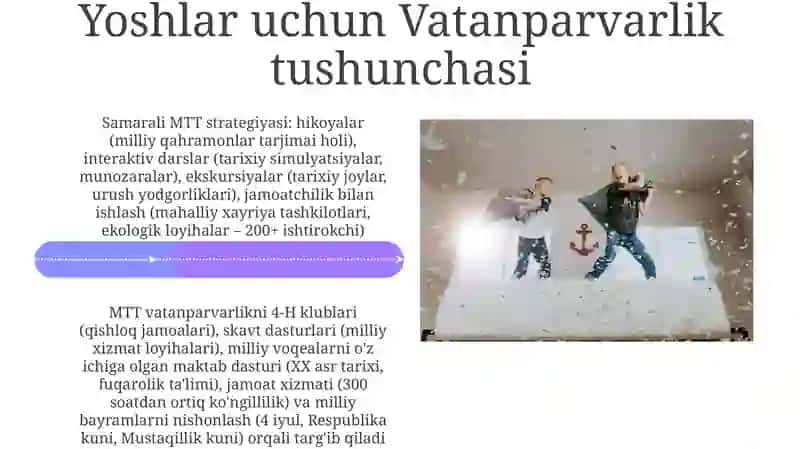 Bolalarni vatanparvarlik ruhida tarbiyalashda MTT ning oʻ rni 4