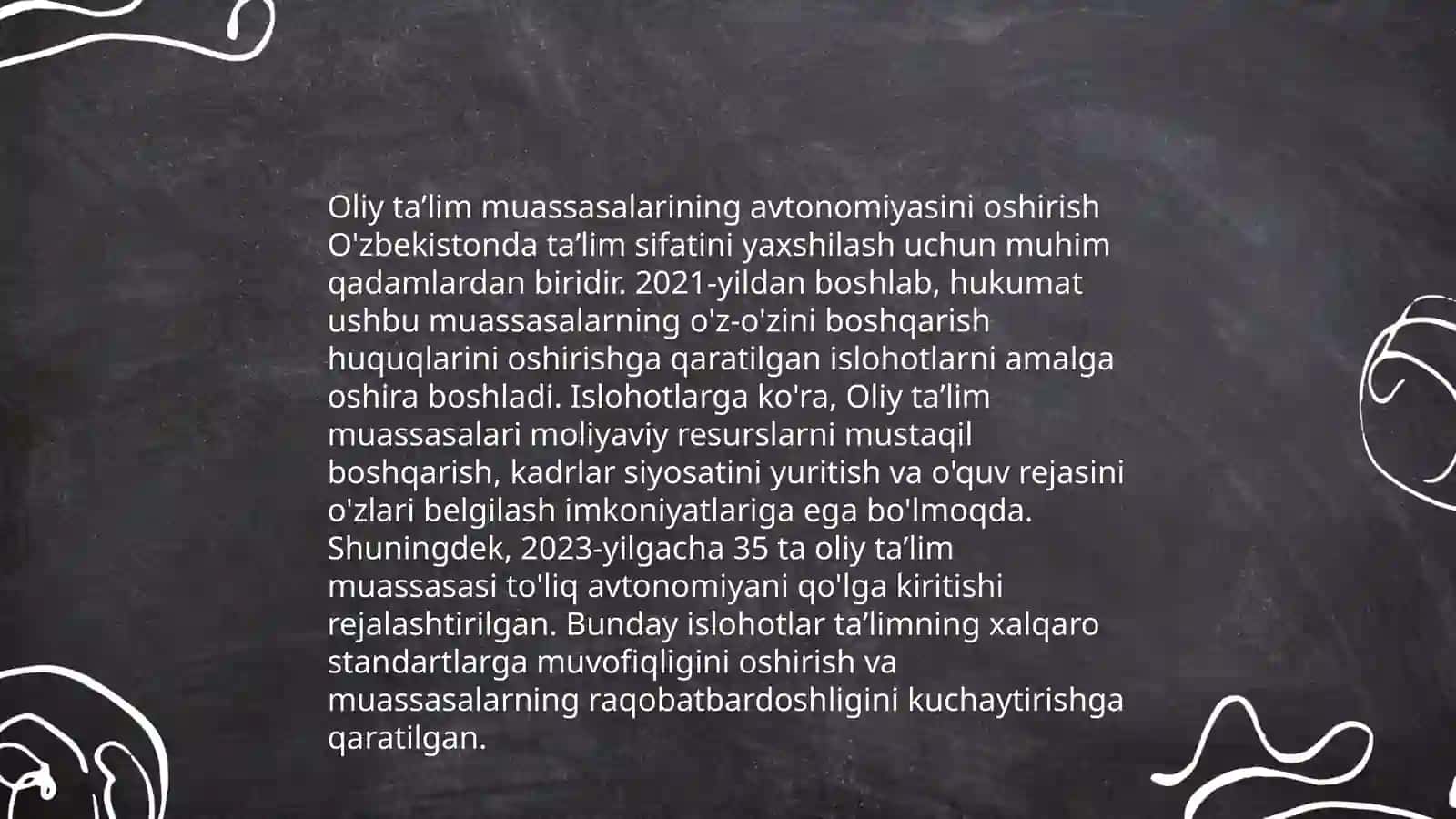 Oʻzbekistonda taʼlim tizimida amalga oshirilgan islohotlar 4
