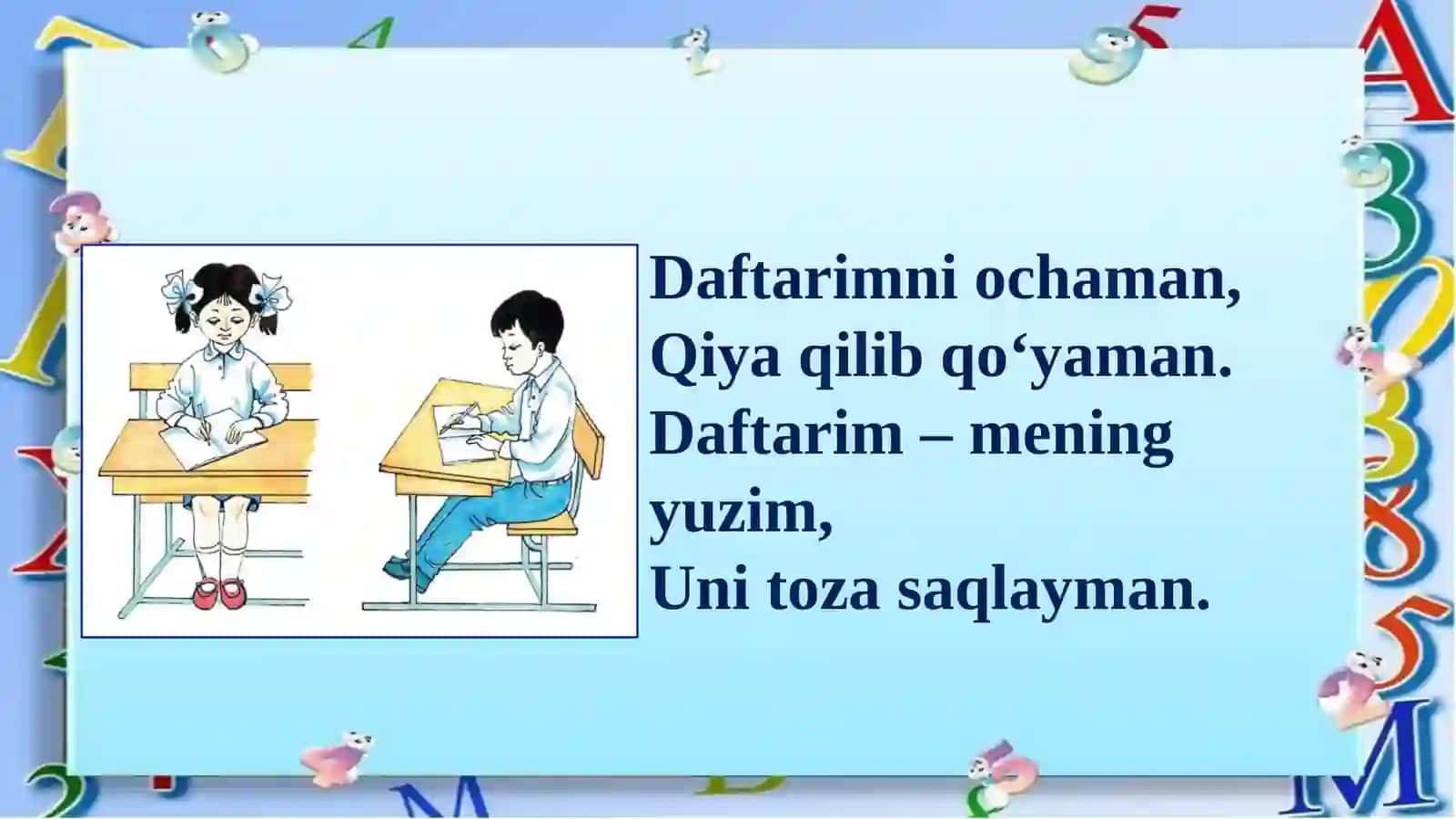 1-sinf Yozuv darsi 4